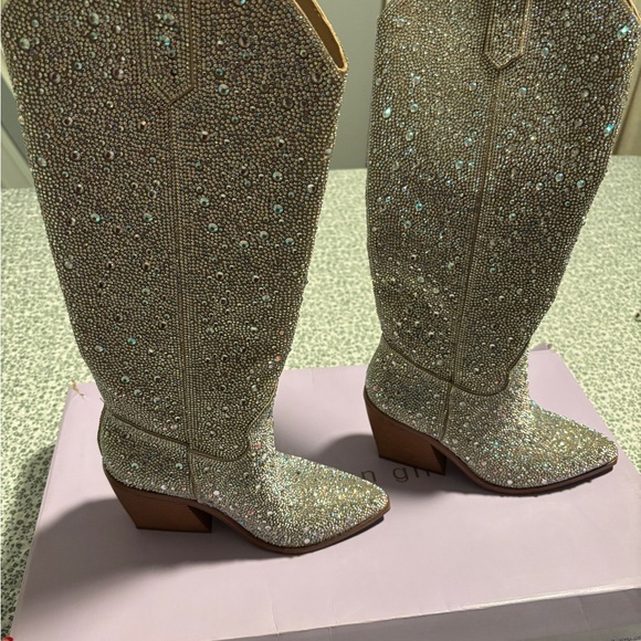Madden Girl Shoes - Madden girl western Redford boots tall rhinestone boot sz 6 brand new in box